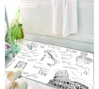 HKPOEQ Tapis Salle de Bain Antidérapant,Moelleux en Microfibre,Absorbant l'eau,Lavable en Machine,pour Douche,Festival de la Toge, icônes de l'époque Romaine Antique, Croquis de Casque de gl,50x80 cm