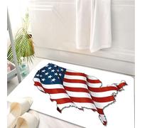HKPOEQ Tapis Salle de Bain Antidérapant,Moelleux en Microfibre,Absorbant l'eau,Lavable en Machine,pour Douche,Wanderlust, Drapeau Graphique des États-Unis, Symbole étoile des fédérations amé,50x80 cm