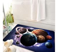 HKPOEQ Tapis Salle de Bain Antidérapant,Moelleux en Microfibre,Absorbant l'eau,Lavable en Machine,pour Douche,l'univers des Multiples planètes dans Le Ciel étoilé, diverses planètes Autour d,50x80 cm