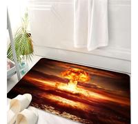HKPOEQ Tapis Salle de Bain Antidérapant,Moelleux en Microfibre,Absorbant l'eau,Lavable en Machine,pour Douche,Puissante Explosion d'une Bombe nucléaire dans l'océan. Guerre nucléaire. Haute,50x80 cm