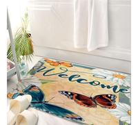 HKPOEQ Tapis Salle de Bain Antidérapant,Moelleux en Microfibre,Absorbant l'eau,Lavable en Machine,pour Douche,Iris Violets et Rouges, Fleur botanique Florale. Feuille de Printemps Sauvage, f,50x80 cm