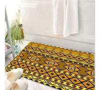 HKPOEQ Tapis Salle de Bain Antidérapant,Moelleux en Microfibre,Absorbant l'eau,Lavable en Machine,pour Douche,Les Motifs géométriques Tribaux Ont des influences Exotiques d'origine Africaine,50x80 cm