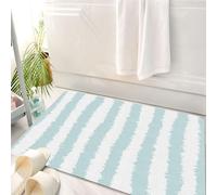 HKPOEQ Tapis Salle de Bain Antidérapant,Moelleux en Microfibre,Absorbant l'eau,Lavable en Machine,pour Douche,Motif sans Couture avec des Rayures esquissées sur Un Fond Ethnique répété,50x80 cm