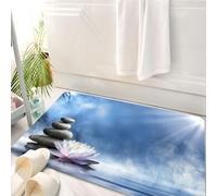 HKPOEQ Tapis Salle de Bain Antidérapant,Moelleux en Microfibre,Absorbant l'eau,Lavable en Machine,pour Douche,la pureté dans Le Massage Zen,50x80 cm