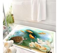 HKPOEQ Tapis Salle de Bain Antidérapant,Moelleux en Microfibre,Absorbant l'eau,Lavable en Machine,pour Douche,Le Charmant Monde sous-Marin, la symphonie océanique du Compagnon Aquatique, la,50x80 cm