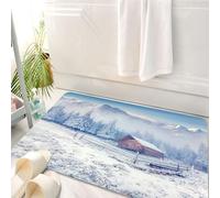 HKPOEQ Tapis Salle de Bain Antidérapant,Moelleux en Microfibre,Absorbant l'eau,Lavable en Machine,pour Douche,Vue du Mont Blanc Depuis Le Village de Charousse Chamonix France,50x80 cm