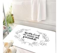 HKPOEQ Tapis Salle de Bain Antidérapant,Moelleux en Microfibre,Absorbant l'eau,Lavable en Machine,pour Douche,Affiche Religieuse vectorielle dessinée à la Main - avec Dieu, Tout est Possible,50x80 cm