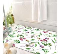 HKPOEQ Tapis Salle de Bain Antidérapant,Moelleux en Microfibre,Absorbant l'eau,Lavable en Machine,pour Douche,Motif Baies à l'aquarelle -Malin, mûre, Raisin,50x80 cm