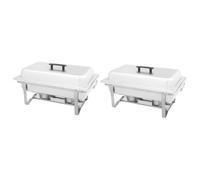 HKPWRBFG Chafing Dish Lot de 2 chauffe-plats en acier inoxydable | Récipient GN avec support de couvercle, pour buffet et restauration