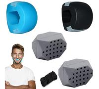 HKQP Jawliner Exerciser 4 Pieces Workout Muscler Machoire Machoire Musculation Double Menton Réducteur Definition Jawliner Face and Neck Beauty Appareil Musculation Visage avec 4 Longes