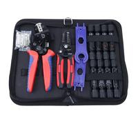 HKS Kit d'outils de sertissage pour panneau solaire PV avec pince à sertir et 8 paires de connecteurs solaires et 1 paire de clés à connecteur solaire, outil à sertir pour câble solaire AWG14-10, 2,5/4/6 mm²
