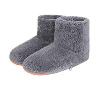 HKSCKJ Chaussons Chauffants Electriques USB Adultes Pantoufles Chauffantes Epaisse Confortable Adaptées Maison Bureau Bottes Chauffantes en Peluche Anti-Froid Chaud avec Semelles Souples