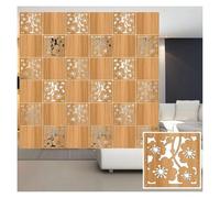 HKSDKABOP accrocher l'écran de séparation des Chambres, Panneau décoratif de séparation de pièce Suspendu en Bois et Plastique Naturel 29 x 29 cm, Lot de 12 à 100 pièces(B,26Pcs)