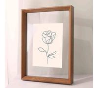 HKSDKABOP Boîte Flottante en Bois, Cadre d'affichage Flottant Transparent Double Face en Acrylique Multicolore, Plusieurs Tailles(Walnut,7 inches)