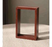 HKSDKABOP Boîte Flottante en Bois, Cadre en Verre Flottant Multicolore, Plusieurs Tailles, for Photos, œuvres d'art, Affiches(Brown,Square 5 inch [13 * 13cm])