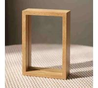 HKSDKABOP Boîte Flottante en Bois, Cadre Photo Flottant Double Face en Verre for spécimens, Photos Multicolores, Plusieurs Tailles(Log Color,5-inch Square)