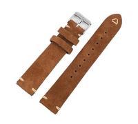 HKSDKABOP bracelet en cuir rétro, Bracelet de montre en cuir suédé souple, barre à ressort à dégagement rapide, plusieurs tailles, multicolore(Brown,19mm)