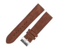 HKSDKABOP bracelet en cuir rétro, Bracelet de montre universel en cuir suédé, boucle en acier inoxydable, multicolore, 18/20/22 mm, unisexe(Dark brown,20mm)