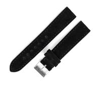 HKSDKABOP bracelet en cuir rétro, Bracelet de montre universel en cuir suédé, boucle en acier inoxydable, multicolore, 18/20/22 mm, unisexe(Black,22mm)