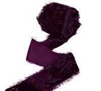 HKSDKABOP Les Rubans de Velours Doux, Ruban de Velours Violet Vintage Double Face, Ruban de Bouquet de Mariage aux Couleurs foncées, Ruban de Velours 4 cm x 3 mètres 1 Rouleau(Deep Purple)