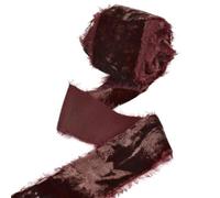 HKSDKABOP Les Rubans de Velours Doux, Ruban de Velours Violet Vintage Double Face, Ruban de Bouquet de Mariage aux Couleurs foncées, Ruban de Velours 4 cm x 3 mètres 1 Rouleau(Dark Brown)