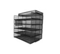HKSDKABOP Magazines de métaux, Black 5 Tier Mesh Desk File Organizer with Top Box and Pen Holder