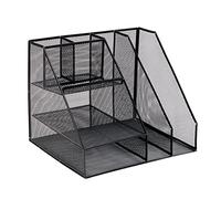 HKSDKABOP Magazines de métaux, Metal Mesh File Organizer Black Desktop Storage 31x25.5x25.5cm