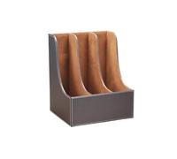 HKSDKABOP Magazines de métaux, PU Leather Desktop File Folder Holder for Documents Magazines Bruin Black(Bruin)