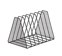 HKSDKABOP Magazines de métaux, Triangle Desktop Magazine File Rack 7 Slot Iron Black for Home Office