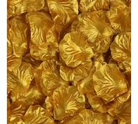 HKSDKABOP Pétales de Rose artificiels, Pétales de Rose artificiels colorés, 100/500/1000 pièces, for Anniversaire Mariage, Romantique, en Soie(Gold,500pcs)