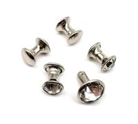 HKSDKABOP Rivets en cristal Rivets en strass Clous, 100 rivets strass multicolores en laiton de différentes tailles for loisirs créatifs cuir(Silver,6x6mm)