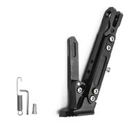 HKSOPC Béquille Latérale Moto Réglable pour Piaggio Fly 50 2006-2012 2013 2014 2015 2016, Aluminium Renforcé avec Base Antidérapante Support de Stationnement Stable,A Black