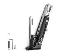 HKSOPC Béquille Latérale Moto Réglable pour Yamaha XSR125 2021 2022, Aluminium Renforcé avec Base Antidérapante Support de Stationnement Stable,C Silver