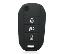 HKSOPC Coque de clé de voiture en silicone pour C-itroen Berlingo 2021 C3 III Aircross C4 C4L C5 C6 C8 Picasso pour P-EUGEOT 208 2019 308 Capuchon de clé - Noir