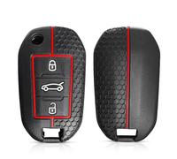 HKSOPC Coque de clé de voiture en silicone pour C-itroen Berlingo 2021 C3 III Aircross C4 C4L C5 C6 C8 Picasso pour P-EUGEOT 208 2019 308 Capuchon de clé - Noir B (nouveau)