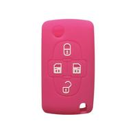HKSOPC Coque en silicone pour clé de voiture P-EUGEOT 4 boutons pour P-EUGEOT 1007 807 Lancia Phedra Coque de clé pour Citroën C8-rose