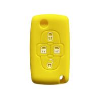 HKSOPC Coque en silicone pour clé de voiture P-EUGEOT 4 boutons pour P-EUGEOT 1007 807 Lancia Phedra Coque de clé pour Citroën C8 - Jaune