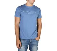HKT by Hackett London Hkt F&Chips Tee T-Shirt, Bleu (MOONLT BLU 5KB), Small Homme