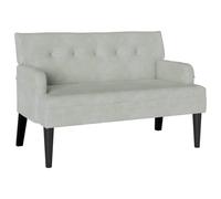 HKTMGDNG Banc Chesterfield 2 places en velours gris clair 112 cm | Banc de luxe en velours avec accoudoirs et rembourrage épais. Confort doux pour le couloir, la chambre et le salon.