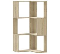 HKTMGDNG Bibliothèque d'angle 3 étagères, chêne Sonoma 50 x 50 x 102 cm | Étagère en escalier peu encombrante pour les petits espaces tels que le salon, la chambre à coucher et le bureau