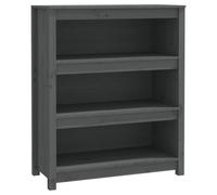 HKTMGDNG Bibliothèque en pin massif Gris 80 x 35 x 97 cm | Armoire polyvalente en bois naturel pour le salon, la chambre à coucher et le bureau avec compartiments de rangement stables.