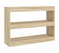 HKTMGDNG Bibliothèque sur pied - Séparateur de pièce - Chêne Sonoma - 100 x | Étagère compacte en bois à 2 niveaux pour salon et couloir, utilisable de manière flexible comme séparateur de pièce basse.