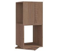 HKTMGDNG Étagère rotative en chêne Sonoma - 34,5 x 34,5 x 75,5 cm - En bois | Étagère d'angle compacte avec rotation à 360 degrés et 2 niveaux pour la décoration ou les livres dans le salon et la chambre