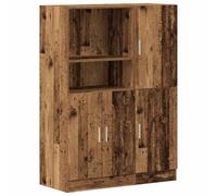 HKTMGDNG Lot de 2 armoires de cuisine aspect bois vieilli | Lot de 2 buffets et armoires d'appoint polyvalents aspect bois vieilli pour cuisine, bureau, salle à manger et restauration.