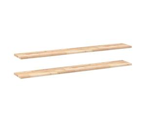 HKTMGDNG Lot de 2 étagères flottantes en bois d'acacia massif non traité | Étagère murale polyvalente en bois véritable pour une présentation élégante de décoration dans le salon