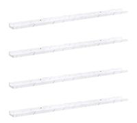 HKTMGDNG Lot de 4 étagères murales aspect marbre blanc 115 x 9 cm | Étagères flottantes modulaires au look marbre chic pour une organisation élégante dans la chambre, le couloir et le salon.