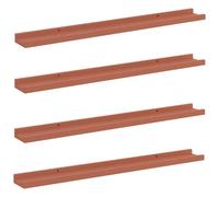 HKTMGDNG Lot de 4 étagères murales flottantes en bois Rouge 80 x 9 x 3 cm | Utilisation précise de l'espace pour le salon, la chambre à coucher et le bureau. Le lot de 4 modulaires crée des surfaces