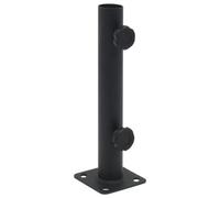 HKTMGDNG Pied de parasol en acier pour mâts de 32-38 mm de diamètre - Noir | Douille de sol compacte en acier revêtu pour terrasse et balcon, vis de fixation M8 et clé incluses.
