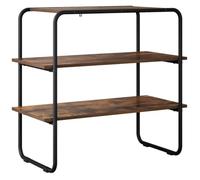 HKTMGDNG Table console en chêne fumé 80 x 41 x 75 cm | Table de rangement stable avec deuxième niveau en bois et base en acier pour entrée, couloir et chambre à coucher.