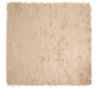 HKTMGDNG TAFALLA Tapis en peau de mouton synthétique Beige 240 x 240 cm | Tapis doux à poils longs beige pour salon et chambre à coucher. La forme carrée assure une chaleur agréable.
